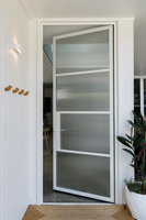 Porte française en acier et verre pour l'intérieur de la maison, à ouverture manuelle, finition