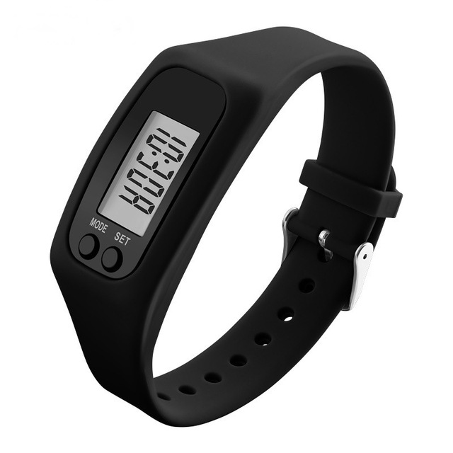 LED Digital Pedometer Sport Watch, Silicone Step Counter Wristband, Fitness Tracker Bracelet with Adjustable Buckle