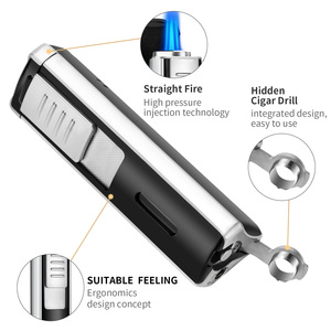 CIGARLOONG Portátil Windproof Chama Ajustável Durável Charuto Tocha Isqueiro com Zinco Liga Corpo e Gift Box - Product Image 5