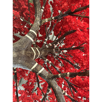 Dekorasi pernikahan pohon bunga Sakura Jepang palsu 4m 8ft 10 ft pohon bunga Sakura buatan sutra warna-warni merah untuk dijual