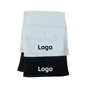 Asciugamano nero personalizzato 100% cotone di alta qualità asciugamano bianco asciugamano da salone per capelli di bellezza Barbershop Spa Gym Sport