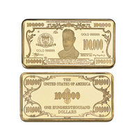 Todo diseño Metal Hierro USD Dólares Falso oro revestido Cuadrado Moneda Lingote