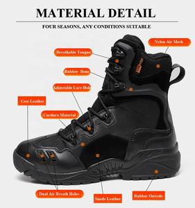 高足首黒ジャングル本革軍のブーツ軍の戦闘ブーツ - Product Image 4