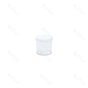 Pot en plastique avec couvercle 120g 4 oz pour emballage cosmétique, matériau PS, option bouchon blanc ou noir RH-033 - Product Image 1