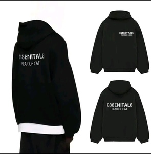 Felpe <span class=keywords><strong>Oversize</strong></span> Essentials Ss24 in Grigio Chiaro Effetto Floccato e Sabbia del Deserto, Magliette Personalizzate di Lusso con Stampa 3D in Silicone - Product Image 2