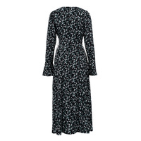 Enyami Collection Printemps Féminin Élégant Sur Le Côté À Lacets Taille À Manches Longues Robes Midi Dames Floral Robes Décontractées Femmes