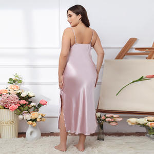 Pigiama Estivo <span class=keywords><strong>da</strong></span> <span class=keywords><strong>Donna</strong></span> in Seta Ghiaccio <span class=keywords><strong>Taglie</strong></span> <span class=keywords><strong>Forti</strong></span> XL-3XL di Alta Qualità, Modello CQ311 - Product Image 3