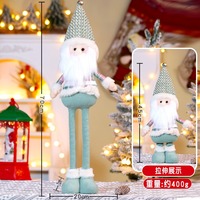 Figurines de Noël en peluche Père Noël à longues jambes et Bonhomme de neige vertes pour décoration de table, cheminée et jardin, pour la fête de Noël