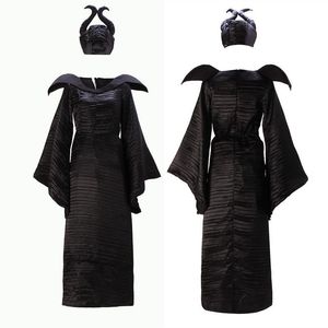 Disfraz de Bruja Negra de la Bella Durmiente para Adultos, Vestido de Cosplay con Sombrero y Varita para Fiesta de Halloween - Product Image 4