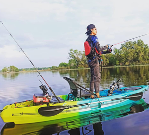 Kayak de pesca de pierna de océano barato ancho para sentarse en la parte superior de 3,3 m y 11 pies moldeado roto con pedal de propulsión - Product Image 4
