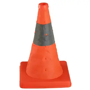 Cones retráteis refletivos de 40cm, segurança, dobrável, cone telescópico, de borracha, sorvete, balde