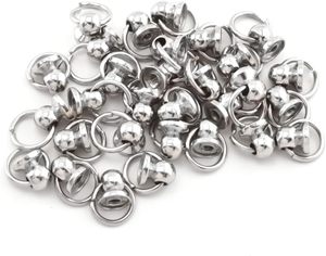 Clous à visser en argent à tête ronde avec anneau de traction, accessoire DIY pour le cuir, les vêtements, les sacs, les chapeaux et les ceintures - Product Image 4