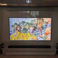 VisualMr Écran de projection électrique motorisé en fibre de verre blanc à fixation murale 120 pouces 16:9 4K 8K Non portable Garantie 1 an Flottant