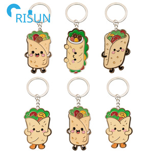 制造搪瓷钥匙扣卡利墨西哥卷饼定制标志眨眼几天purrico墨西哥卷饼猫钥匙扣食品软钥匙圈Llavero钥匙 - Product Image 1