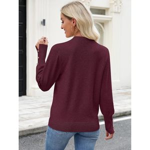 Pull en maille à col en V pour femme FOXA, manches longues, décontracté, anti-boulochage, léger, idéal pour le travail et les occasions professionnelles - Product Image 6