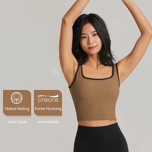Débardeur de <span class=keywords><strong>sport</strong></span> pour <span class=keywords><strong>femme</strong></span>, tricoté, couleur unie, style décontracté, pour l'été, la course et la gym, personnalisable - Product Image 3