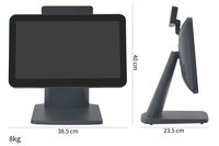 Caisse enregistreuse POS avec écran tactile de 15,6 pouces, SSD de 128 Go, USB 3.0, système d'exploitation Windows, Bluetooth 5.2 et Wi-Fi 6, 2 à 16 Go de RAM