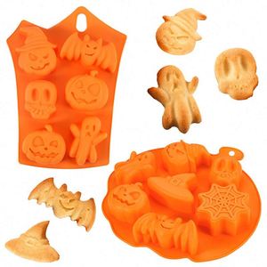 Custom Logo <b>Baking</b> Tool DIY 3D Pumpkin Ghost Cookie Chocolate <b>Baking</b> Tray <b>Silicone</b> Halloween Cake Moulds - Product Image 6