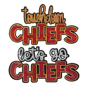 Patch brodé thermocollant en chenille et sequins, grande taille 28cm/11inch, motif 49ERS Let's Go Cowboy Sport Game, pour T-shirts et sweats à capuche - Product Image 2