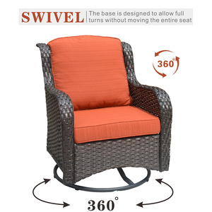 Wholesale Modern Design <strong>Wicker</strong> Pe Rattan Outdoor Furniture Patio Dinning Restaurant Balcony Garden Swivel <strong>Chair</strong> <strong>and</strong> <strong>Table</strong> Set - Product Image 3