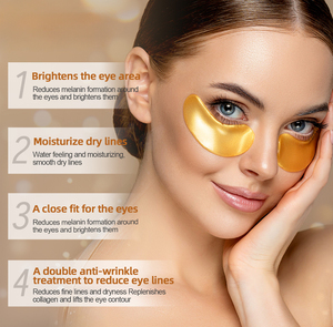 Masque pour les yeux en or 24 carats, cernes souples, collagène élastique, cristal, film pour les yeux soluble, vente en gros de cosmétiques OEM - Product Image 5