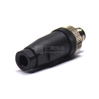 Connecteur de câble automobile circulaire M12 à 4 broches, boîtier en nylon étanche IP67, fiche mâle