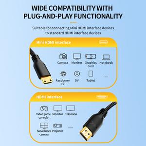 HD video 1080p 3D 4K mini cho <span class=keywords><strong>HDMI</strong></span> để cho cáp <span class=keywords><strong>HDMI</strong></span> cho PS4 cho Canon cho Sony cho máy ảnh Nikon & HTV 1.5m với áo khoác PVC - Product Image 5