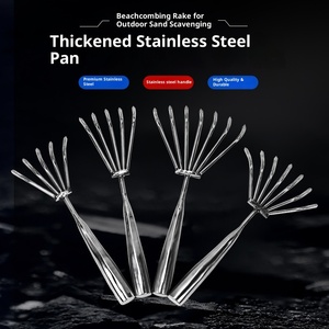 Râteau de plage multi-dents de qualité industrielle <span class=keywords><strong>pour</strong></span> la collecte des coquillages <span class=keywords><strong>Palourdes</strong></span> Huîtres Crabes et plantes aquatiques Acier inoxydable 14 dents - Product Image 3