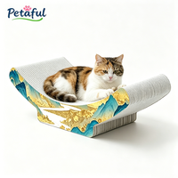 Lit-griffoir ondulé moderne et populaire pour chat, grand format, style vague, durable et respectueux des animaux, idéal pour les amoureux des chats et la décoration intérieure