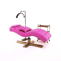 Lit moderne de luxe avec base dorée lit de levage de cils lit de massage de beauté ensemble de lits de cils de salon de beauté personnalisation