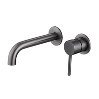 59 Brass Concealed Wall Mounted Pre Embedded Box Antibacterial Single Lever Hotel Basin Mixer Faucet