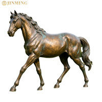 Statues de chevaux en métal à grande échelle modernes sur mesure et sculptures de chevaux en bronze pour jardins extérieurs