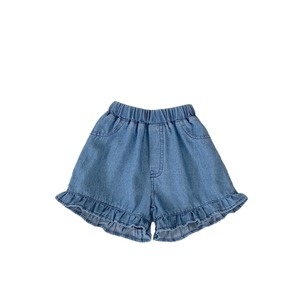 <span class=keywords><strong>Pantaloncini</strong></span> Estivi alla Moda per Bambine, <span class=keywords><strong>Jeans</strong></span> Casual a Tinta Unita con Volant, Shorts in Denim Morbido a Vita Media - Product Image 4
