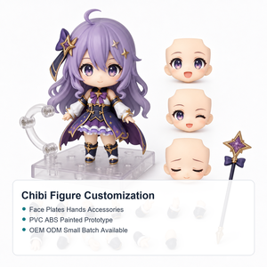 Figurine d'action Chibi personnalisée en PVC, jouet articulé de collection, modèle d'anime OEM ODM, cadeau, fabricant de figurines à articulations mobiles - Product Image 2