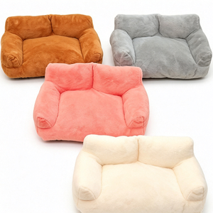 Soft Plush <b>Dog</b> Bed Rectangle Pink Faux Fur Pet <b>Sofa</b> Indoor All Seasons Removable Washable Cute Style - Product Image 6