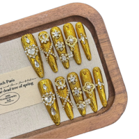 Nouvelle Mode Couverture Complète Ongles Extra Longs Faits à la Main Acrylique Presse sur Ongles Ensemble avec Colle XXXL Faux Ongles