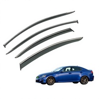 Pour Mitsubishi ASX 2011-2023, 4 visières de fenêtre teintées fumées en PC, garniture chromée, déflecteurs de pluie sans perçage, accessoires de voiture