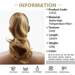 Clip <span class=keywords><strong>de</strong></span> garra sintética extensiones <span class=keywords><strong>de</strong></span> cabello <span class=keywords><strong>de</strong></span> cola <span class=keywords><strong>de</strong></span> caballo corto rizado cola Natural cabello falso para mujeres Cola <span class=keywords><strong>de</strong></span> Caballo Negro postizo - Product Image 3