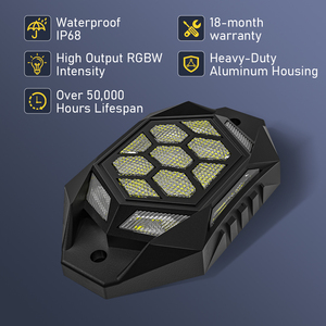 Ứng dụng điều khiển từ xa RGBW LED Rock lights4 8 12 16 vỏ với phanh ánh sáng tín hiệu lần lượt IP68 <span class=keywords><strong>underglow</strong></span> Rock Neon Ánh Sáng Bộ dụng cụ 121 chế độ - Product Image 5
