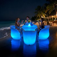 Ensemble de meubles lumineux LED modernes pour bar, table et chaises imperméables pour événements nocturnes en plein air - Prix direct usine