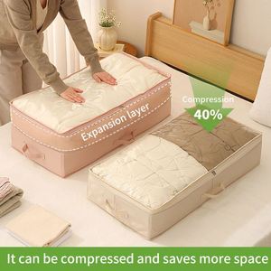Bedroom Closet Space-Saving Under-Bed <b>Storage</b> Organizer <b>Box</b> with Zipper Compression - Product Image 2