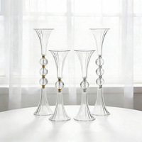 Nouvelle Décoration Florale Professionnelle de Table : Vase en Plastique Transparent en Forme de Trompette pour Mariages et Événements
