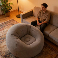 Nouveau fauteuil gonflable minimaliste moderne en PVC, chaise de salon sphérique floquée pour l'extérieur/l'intérieur, tabouret pliable