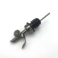 Distributeur automatique de bec verseur, en métal, en acier inoxydable, bouchon noir, huile d'olive, vinaigre, bouteille de vin, liqueur, vitesse