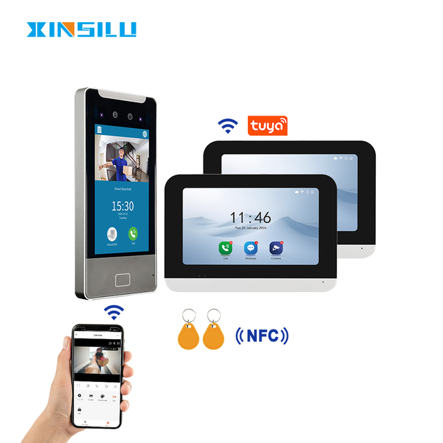 XINSILU Smart IP Video Intercom with Face Recognition 5 Inch 1080P Screen Water Resistant Tuya App CCTV Compatible for Building