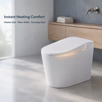WC intelligent compact Smart Mini Egg avec bidet intégré, chasse d'eau automatique, siège chauffant et télécommande