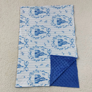 Manta de bebé de doble cara con estampado de pato mallard y lazo rosa, manta de punto Minky para bebé - Product Image 2