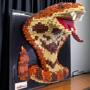 新製品：コブラヘビ　人気商品　粒子組み立てブロックおもちゃ　3D壁画　動物ブロック　壁飾り - Product Image 1