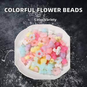 ลูกปัดอะคริลิครูปดอกไม้หลากสีขนาด15*15มม. สร้อยข้อมือรูปดอกไม้ห้าดอกสำหรับทำเครื่องประดับ - Product Image 2