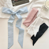 Écharpe fine et longue à pois imprimée style coréen pour femme, collection printemps-été, accessoire de cou élégant
